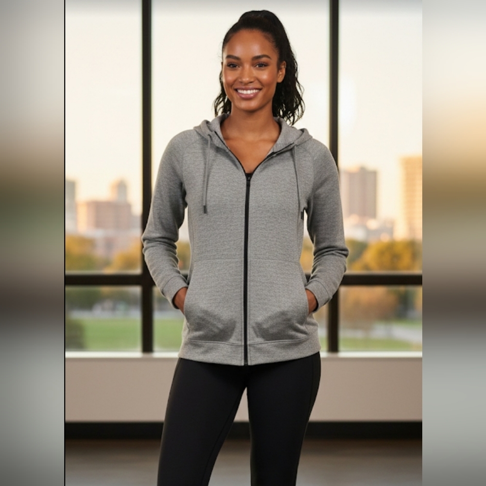 Zella Ultracozy Fleece‎ Full Zip Hoodie Medium Gray
